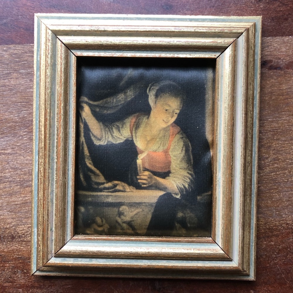 Framed Vintage-Style Art Print in Gold Frame